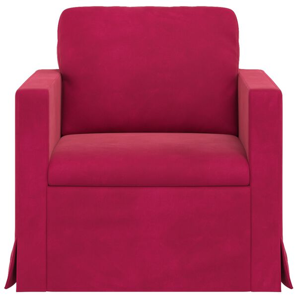 vidaXL Kavč Vinorodna rdeča 78 x 78 x 80 cm Žamet