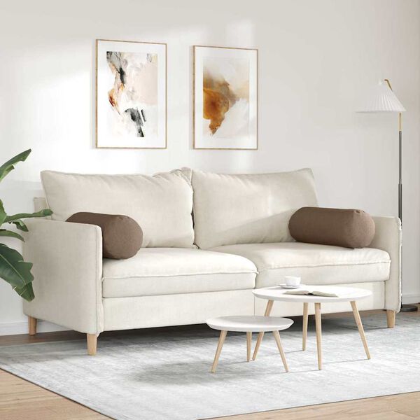 vidaXL Blazine 2 pcs Rjava Ø 25 x 70 cm blago