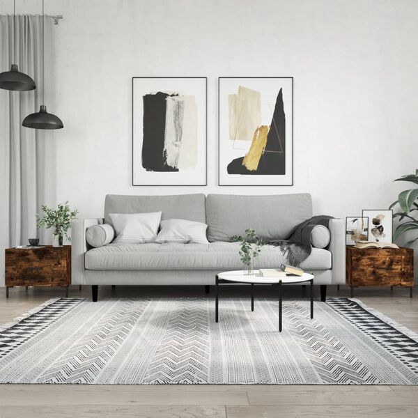 vidaXL Klubske mizice 2 kosa dimljeni hrast 50x50x40 cm inženirski les