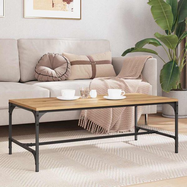 vidaXL Klubska miza Umetni hrast 100 x 50 x 35 cm Konstruiran les