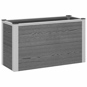 vidaXL Vrtna visoka greda Siva 75 x 30 x 42 cm WPC in aluminij