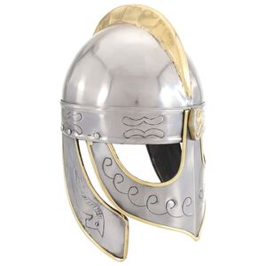 vidaXL Čelada Beowulf starinska kopija LARP srebrno jeklo