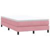 vidaXL Box Spring postelja z vzmetnico Pink 120x220 cm Velvet