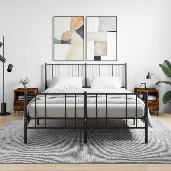 vidaXL Nočna omarica 2 kosa dimljen hrast 40x35x47,5 cm inženirski les