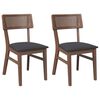 vidaXL Jedilni stoli z blazinami 2 kosa Brown Solid Wood Rubber