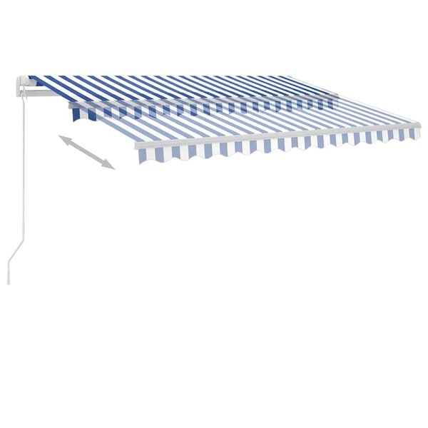 vidaXL Ročno zložljiva tenda z LED lučmi 300x250 cm modra in bela