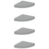 vidaXL Kotne police 4 kosi sive 25x25x3,8 cm MDF