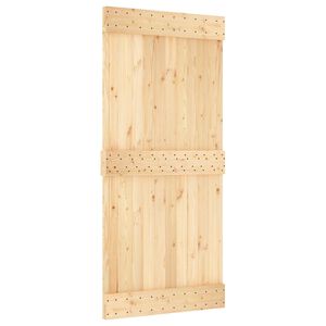 vidaXL Drsna vrata NARVIK Naravna in črna 95 x 210 cm (213,5 cm)