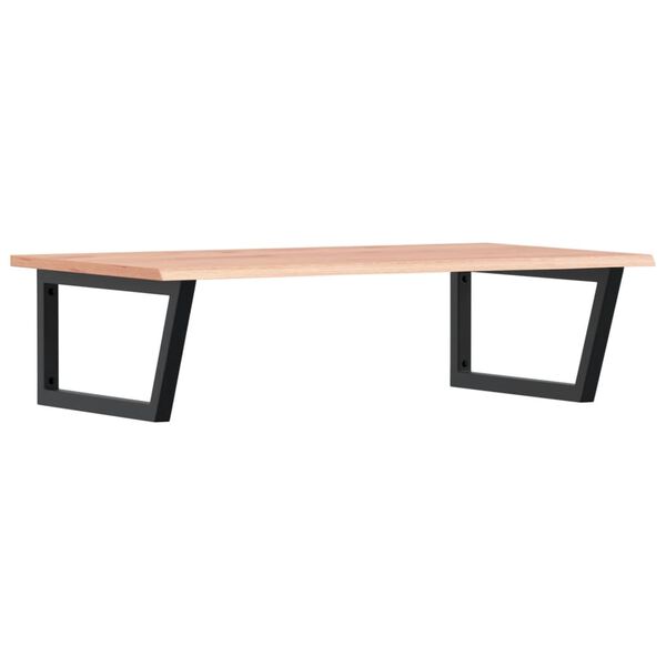 vidaXL Stenska polica za umivalnik jeklo in trdna hrastovina