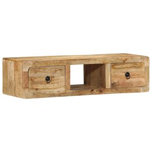 vidaXL Stenska TV omarica 100x32x25 cm masiven les surove barve manga