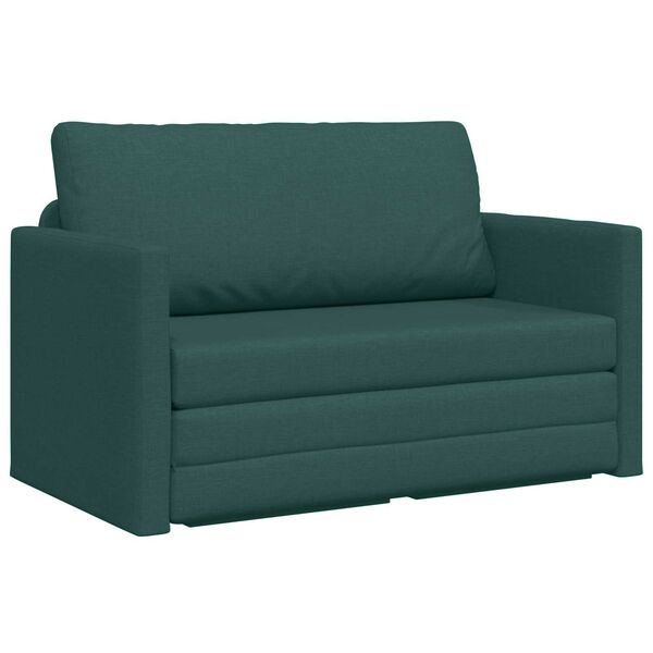 vidaXL Sofa postelja 110cm Temno zelena blago