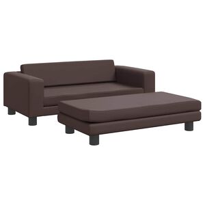 vidaXL Pasja postelja s podalj&scaron;kom rjava 100x50x30 cm umetno usnje