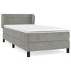 vidaXL Box spring postelja z vzmetnico temno siva 90x200 cm žamet