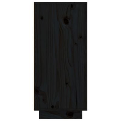 vidaXL Komoda črna 111x34x75 cm trdna borovina