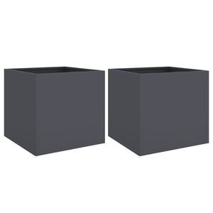 vidaXL Cvetlično korito 2 kosa antracit 49x47x46 cm jeklo
