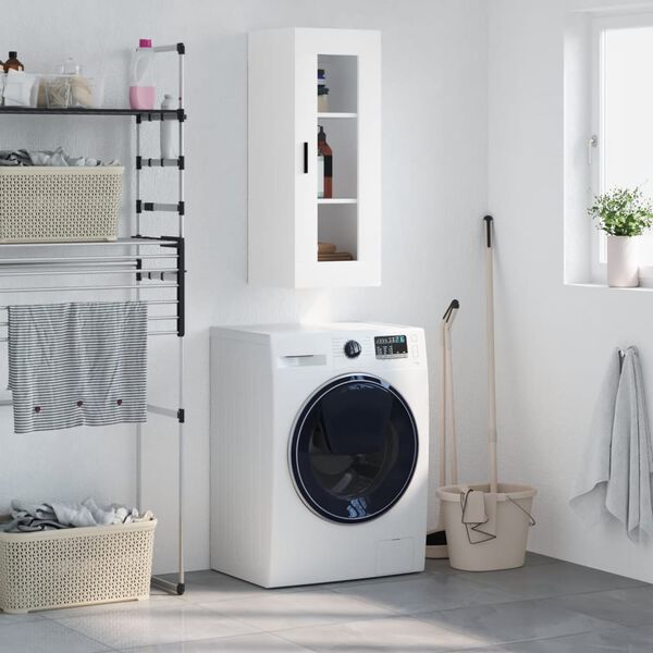 vidaXL Stenska omarica bela 34,5x34x90 cm