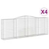 vidaXL Obokane gabion ko&scaron;are 4 kosi 400x50x140/160 cm pocinkano železo