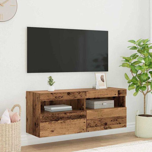 vidaXL TV stenska omara Star les 100 x 30 x 40 cm Konstruiran les