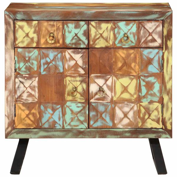 vidaXL Omarica s predali večbarvna 70x35x70 cm trden predelan les