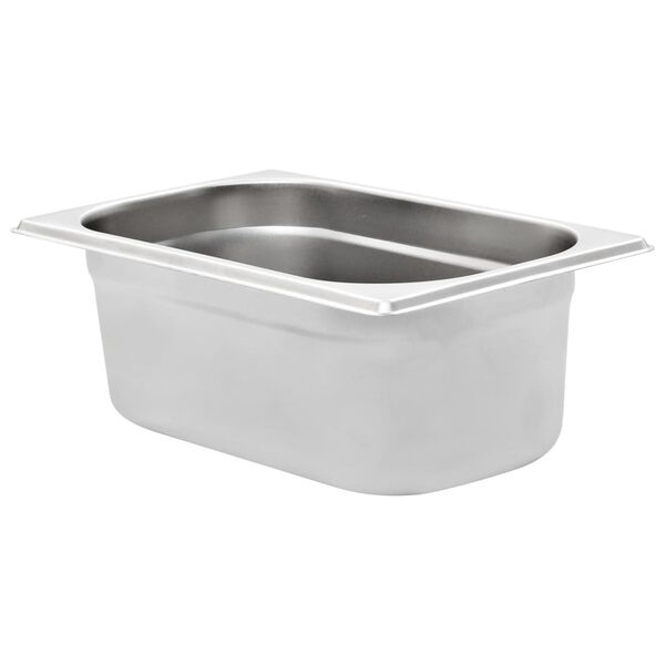 vidaXL Gastronomske posode 8 kosov GN 1/4 100 mm nerjaveče jeklo