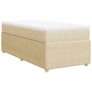 vidaXL Box spring postelja z vzmetnico krem 80x200 cm blago