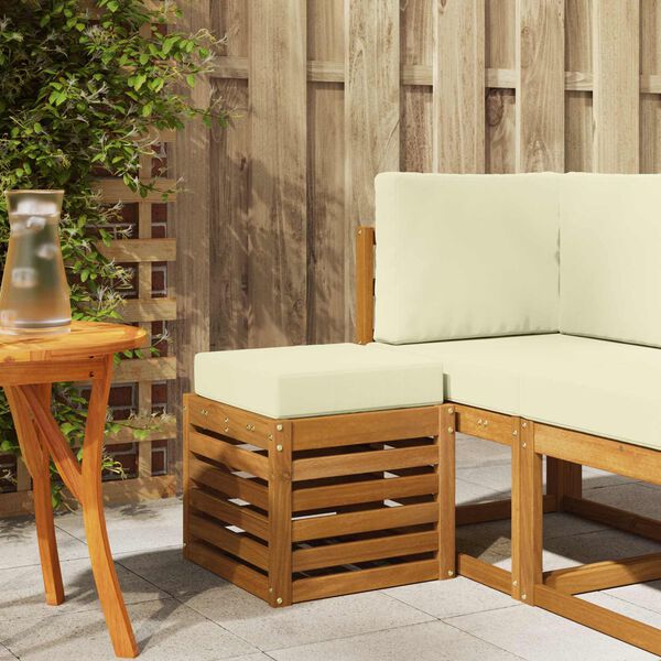 vidaXL Zunanji stolček klop Masiven les akacije Naravna