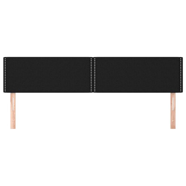 vidaXL Posteljno vzglavje 2 kosa črn 100x5x78/88 cm blago