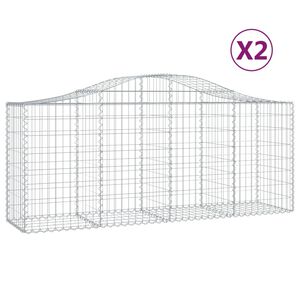 vidaXL Obokane gabion ko&scaron;are 2 kosa 200x50x80/100 cm pocinkano železo