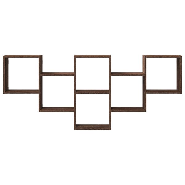 vidaXL Stenska polica rjavi hrast 159x18x66 cm inženirski les