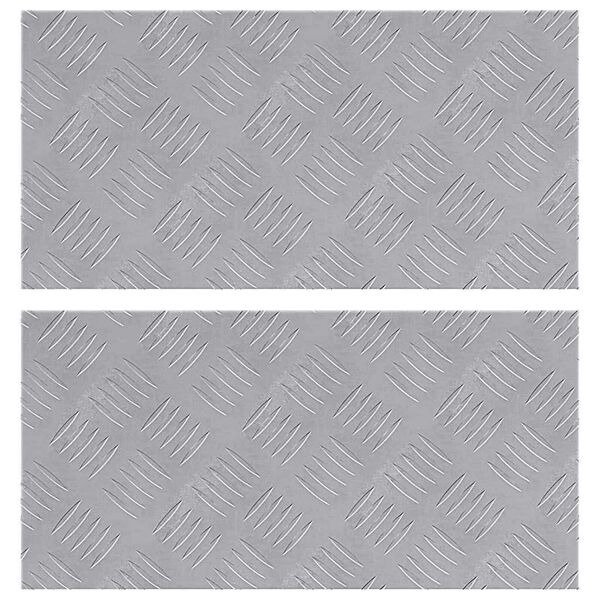 vidaXL Stopnice Pravokotna 2 pcs srebrna 50 x 25 cm Aluminij