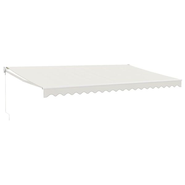 vidaXL Zložljiva tenda krem 5x3 m blago in aluminij