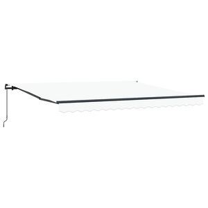 vidaXL Retraktilna tenda Bela 400 &times; 350 cm Poliester in jeklo