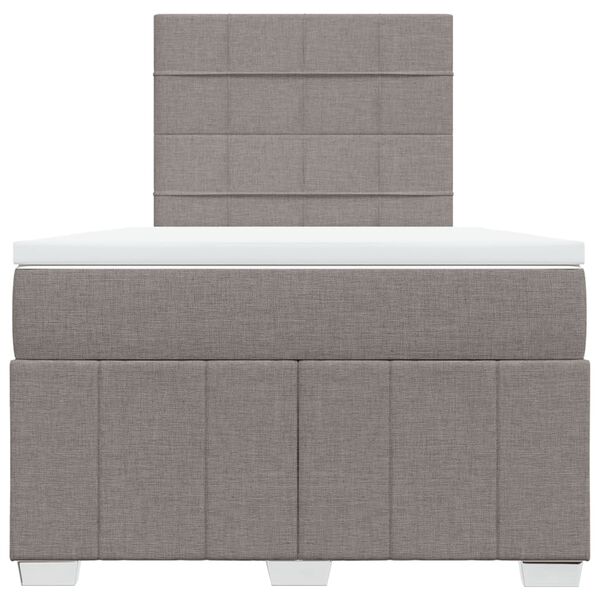 vidaXL Box spring postelja z vzmetnico taupe 120x190 cm blago