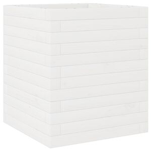 vidaXL Vrtno cvetlično korito belo 40x40x46 cm trdna borovina
