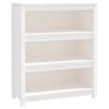 vidaXL Knjižna omara bela 80x35x97 cm trdna borovina