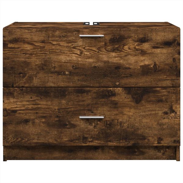 vidaXL Omarica za umivalnik dimljen hrast 78x37x59 cm inženirski les