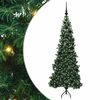 vidaXL Kotično umetno božično drevo Zelena 180 cm PVC in kovina