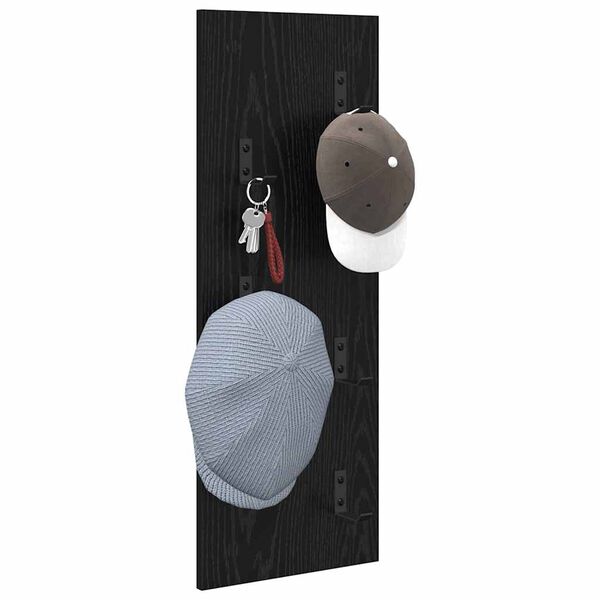 vidaXL Nadwyčajna obešalnik za plašče Črni hrast 30 x 1.5 x 80 cm