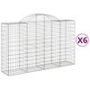 vidaXL Obokane gabion ko&scaron;are 6 kosov 200x50x120/140cm pocinkano železo