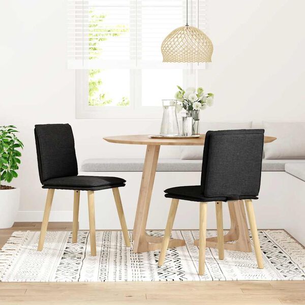 vidaXL Jedilni stoli 2 kosa črno blago