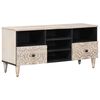 vidaXL TV omarica s predalom Bela 100 x 33,5 x 46 cm Masiven les manga