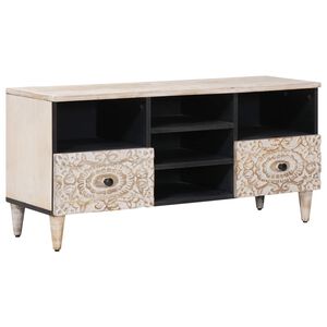 vidaXL TV omarica s predalom Bela 100 x 33,5 x 46 cm Masiven les manga