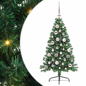 vidaXL Umjetna preddekorirana božićna jelka Zelena 120 cm PVC