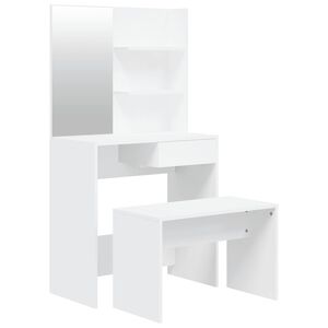 vidaXL Toaletna mizica komplet bele barve 74,5x40x141 cm