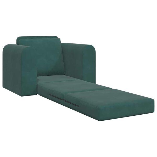 vidaXL Sofa postelja Temno zelena 98 x 71 x 83 cm Žamet
