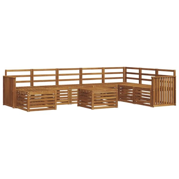 vidaXL Sedežne garniture Naravna Masiven les akacije