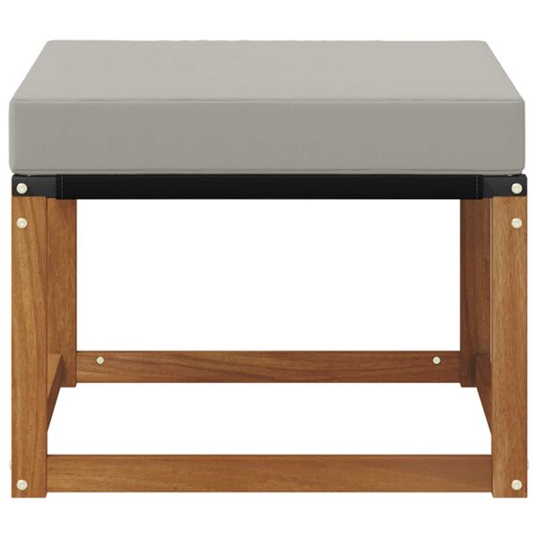 vidaXL Zunanji puf Trdni akacijev les in tkanina Textilene Naravna