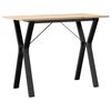 vidaXL Jedilna miza Y okvir 100x50x75 cm trdna borovina jeklo