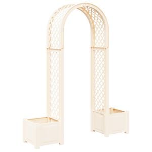 vidaXL Vrtni lok z zasaditvijo Bela 168,5 x 43 x 207 cm PP