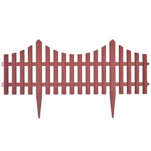 vidaXL Ograja za zelenico 17 kosov 10 m rjava